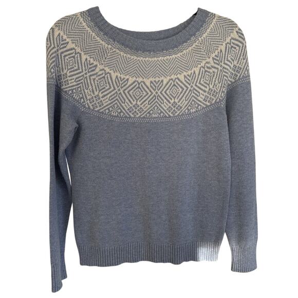 Croft & Barrow Fairisle Sweater Petite small Blue / White Sweater - Picture 1 of 5